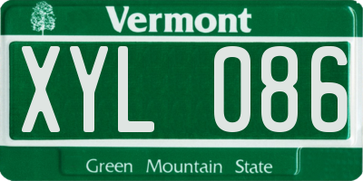 VT license plate XYL086
