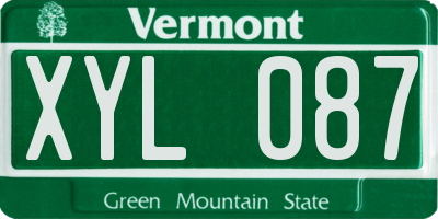 VT license plate XYL087