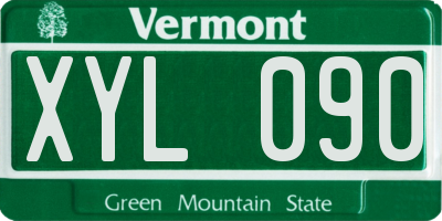 VT license plate XYL090