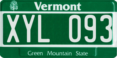 VT license plate XYL093