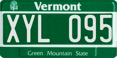 VT license plate XYL095