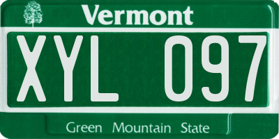 VT license plate XYL097