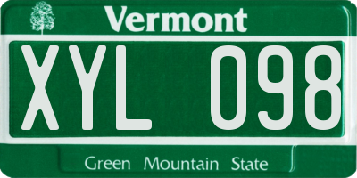 VT license plate XYL098