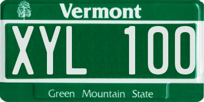 VT license plate XYL100