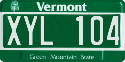 VT license plate XYL104