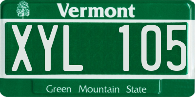 VT license plate XYL105