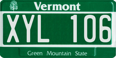 VT license plate XYL106