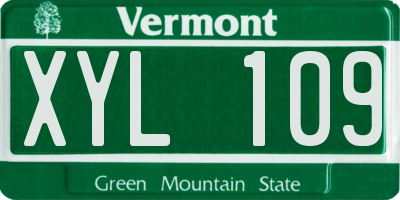 VT license plate XYL109