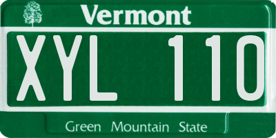 VT license plate XYL110