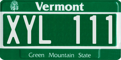 VT license plate XYL111