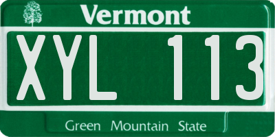 VT license plate XYL113