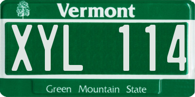 VT license plate XYL114