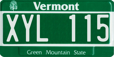 VT license plate XYL115