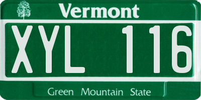 VT license plate XYL116