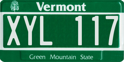 VT license plate XYL117