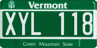 VT license plate XYL118