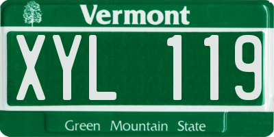 VT license plate XYL119