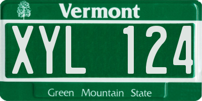 VT license plate XYL124