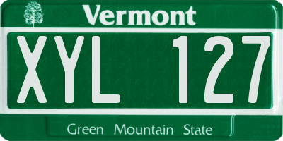 VT license plate XYL127