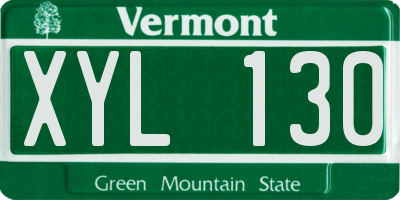 VT license plate XYL130
