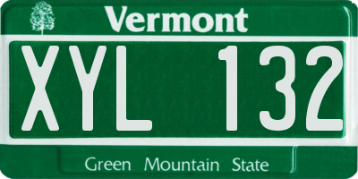 VT license plate XYL132