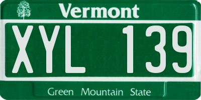 VT license plate XYL139