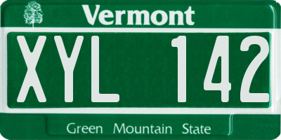 VT license plate XYL142