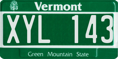 VT license plate XYL143