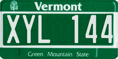 VT license plate XYL144