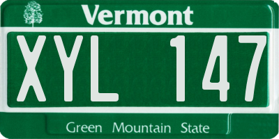 VT license plate XYL147