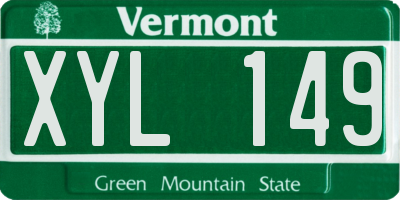 VT license plate XYL149
