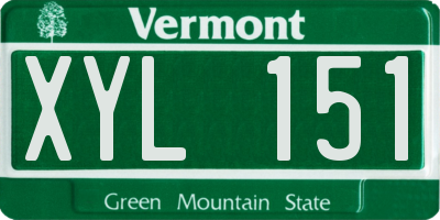 VT license plate XYL151