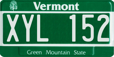 VT license plate XYL152