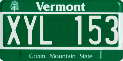 VT license plate XYL153