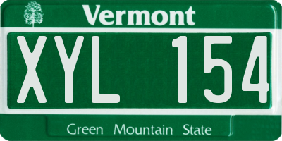 VT license plate XYL154