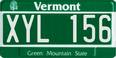 VT license plate XYL156