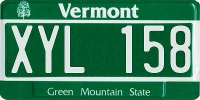 VT license plate XYL158