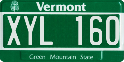 VT license plate XYL160