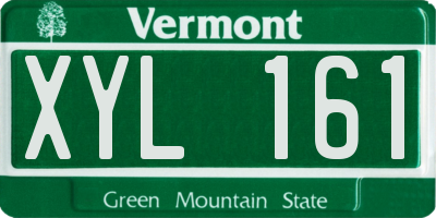 VT license plate XYL161