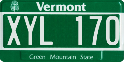 VT license plate XYL170