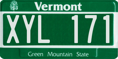 VT license plate XYL171