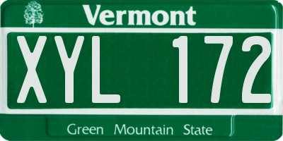 VT license plate XYL172