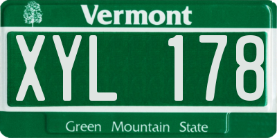 VT license plate XYL178
