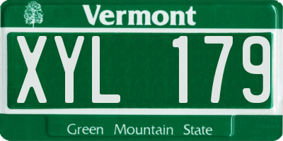 VT license plate XYL179