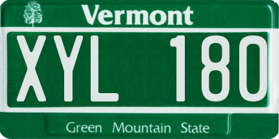 VT license plate XYL180