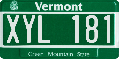 VT license plate XYL181