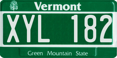 VT license plate XYL182