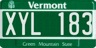 VT license plate XYL183