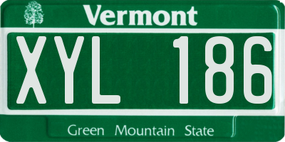 VT license plate XYL186