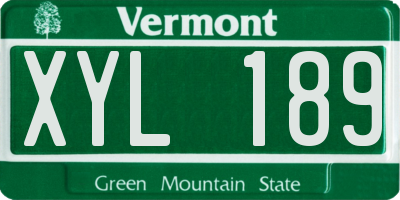 VT license plate XYL189